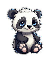 Cute panda on a transparent background. Clipart PNG.