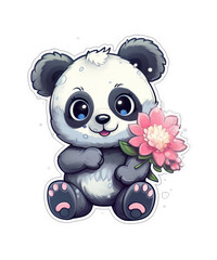 Cute panda on a transparent background. Clipart PNG.