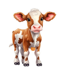 Cute cow on a transparent background. Clipart PNG.