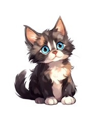 Cute cat on a transparent background. Clipart PNG.