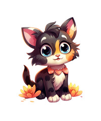 Cute cat on a transparent background. Clipart PNG.