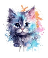 Cute cat on a transparent background. Clipart PNG.
