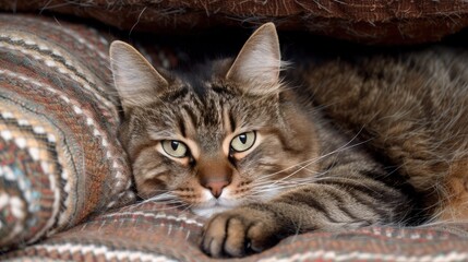 Serene Afternoon with a Laid-Back Feline Friend