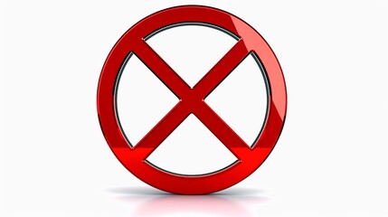 Fototapeta premium An isolated prohibition symbol, presented as a prohibition icon on a white background.