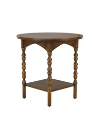 close up of a soft grey fabric stool with wooden legs isolated on white background. clipping path...