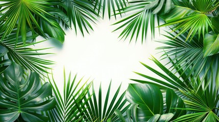 Serene Palm Frond Landscape with Soft Lighting