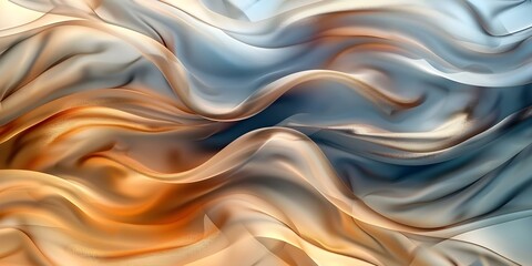 Obraz premium Vibrant gradient abstract background featuring glossy silk fabric and metallic stripes. Concept Abstract Backgrounds, Gradient Design, Silk Fabric, Metallic Stripes