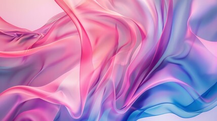 Obraz premium A colorful, flowing piece of fabric with a pink, blue, and purple hue