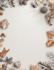 Harvest Season: Autumnal Letter Template- Letter frame, Decorative border - Border design, Central blank area - Letter page background - Vertical composition, Copy space - Printable stationery 