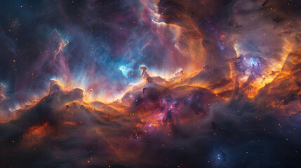 Mesmerizing Abstract Photo of a Celestial Nebula Capturing the Beauty of Space's Mystical Clouds