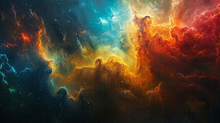 Mesmerizing Abstract Photo of a Celestial Nebula Capturing the Beauty of Space's Mystical Clouds