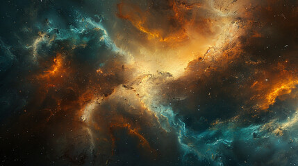 Mesmerizing Abstract Photo of a Celestial Nebula Capturing the Beauty of Space's Mystical Clouds
