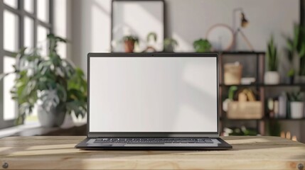 Fototapeta premium Brimming with possibilities, the empty expanse of an open computer beckons designers to unleash their ingenuity upon its pristine surface.