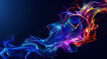 Abstract eternity background with clock