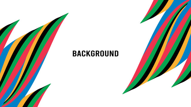 Sport background with rainbow pattern. Summer Olympic Games 2024 in Paris news banner. Abstract flame shape