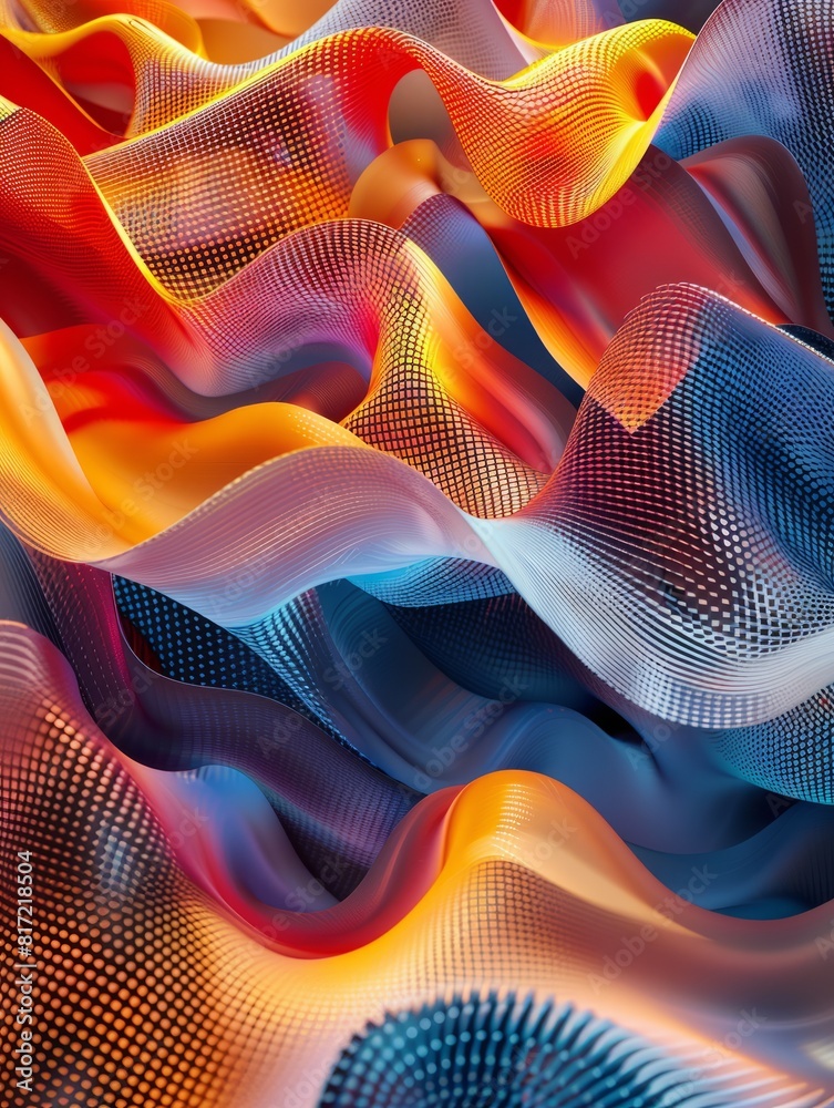 Wall mural Modern digital abstract 3D background. Copy space. Based on Generative AI - Wall murals