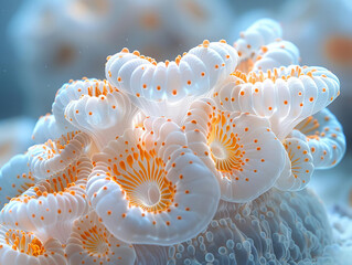 the intricate textures of anemone tentacles as a focus on the unique designs found in nature Concept Texture as a visual language close up