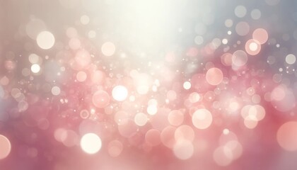 Soft-focus background image with bokeh lights in pastel pink colors. 