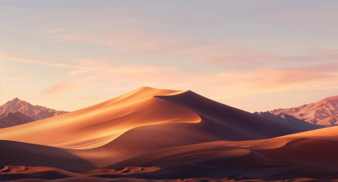  rolling sand dunes under the twilight sky