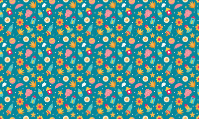 Illustrative Design Seamless Pattern Wallpaper Background