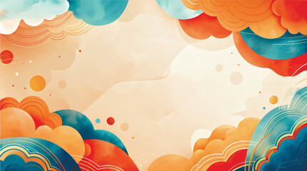 Vector illustration, A colorful banner template for the background. "Asian Native American Heritage Month, Hawaiian Pacific Islands" with an empty space for text. AAPI AANHPI abstract background