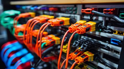 Cables neatly organized with cable clips and ties.