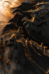 Aerial view of a landscape resembling pollution