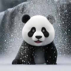 panda bear in the snow