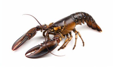big red lobster isolated on white background