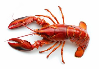 big red lobster isolated on white background