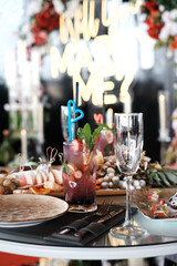 Romantic dinner against the backdrop of a marriage proposal
