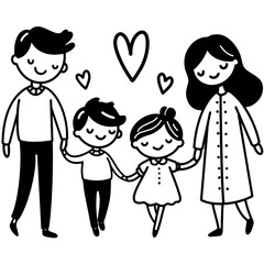 Family Tree for Mother, Father, Son, and Daughter