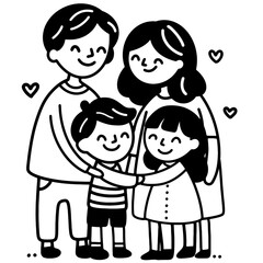 Family Tree for Mother, Father, Son, and Daughter