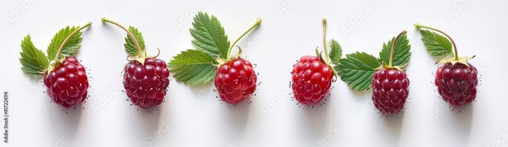 Wall mural raspberry isolated on white background