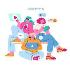 content creation. Flat Vector Illustration