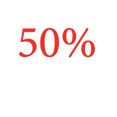 percent sign 50% off sign you call also increas your sale