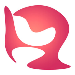 Obraz premium Ilustração abstrata em formato de curvas. Cores vermelho e rosa. Fundo transparente