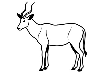 Fototapeta premium eland vector silhouette illustration