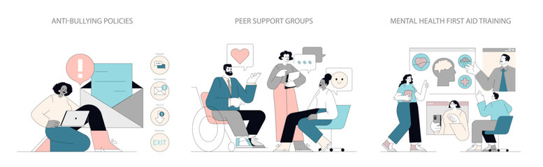 Mental Health Awareness. Flat Vector Illustration