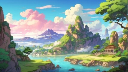 Illustration game art  forest like a fairy tale