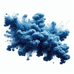 Blue smoke isolated on a white background 