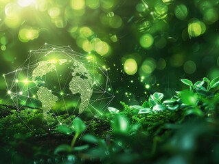 Internet sale system connection cyber delivery innovation green planet protection