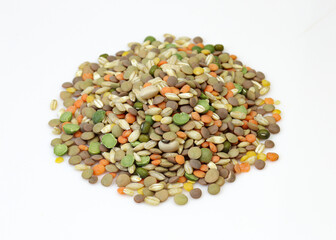 Colorful raw dry tarhana soup ingredient pile. Turkish food