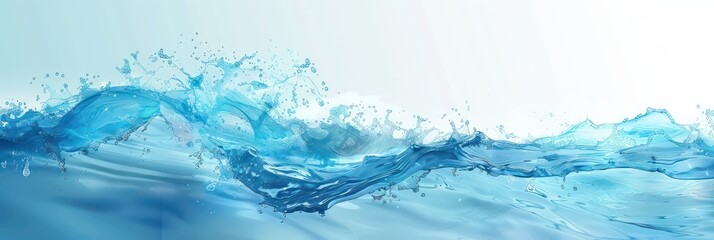 water wave, blue and white