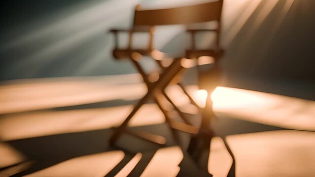 Directors Chair in Front of Bright Light Generative AI