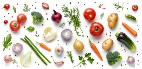 vegetables set isolated on white background