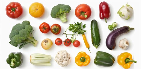 vegetables set isolated on white background