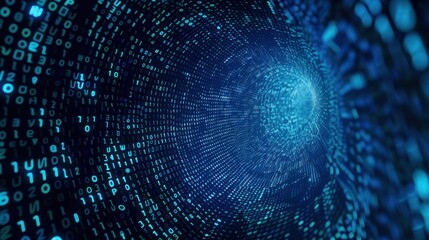 binary tunnel background , Technology concept. High Tech Background