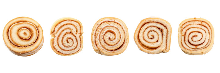 Fototapeta premium set of A roll cake. Top view on a pang transparent backgrounds