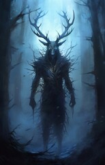 dark blue demon in the forest